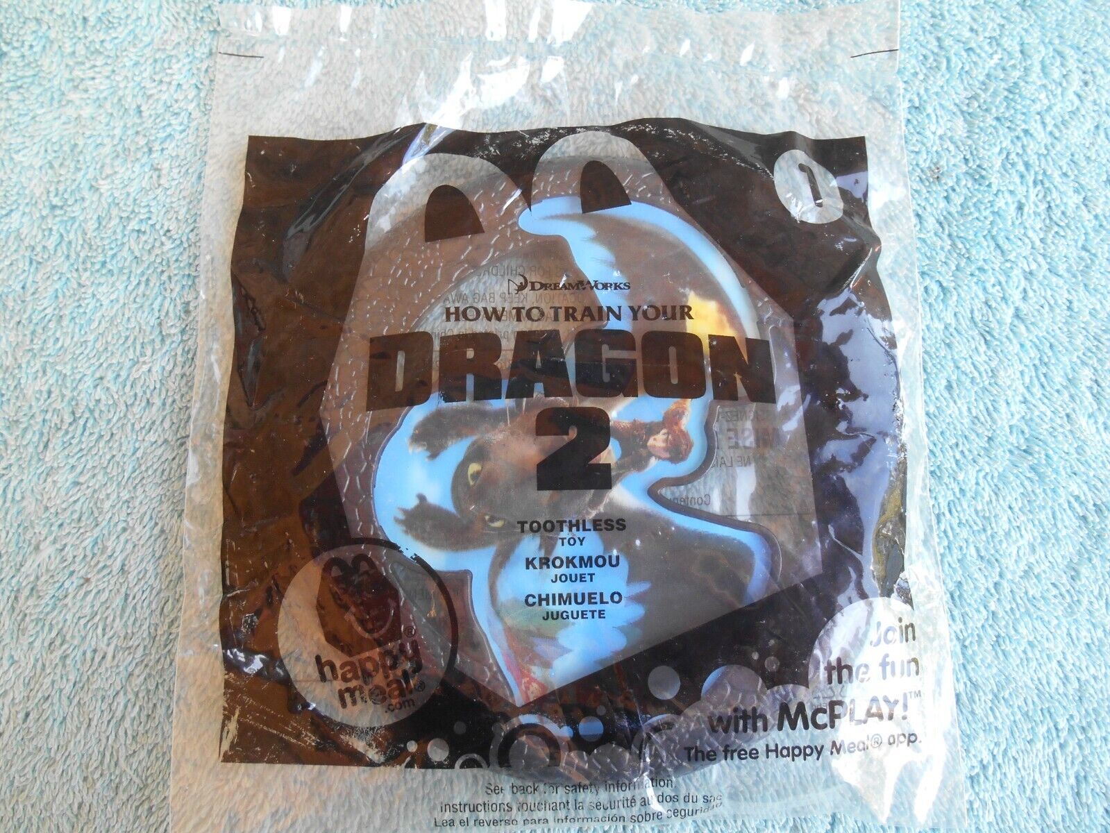 2014 McDonald\'s Happy Meal Toy HOW TO TRAIN YOUR DRAGON 2 TOOTHLESS NEW SEALED