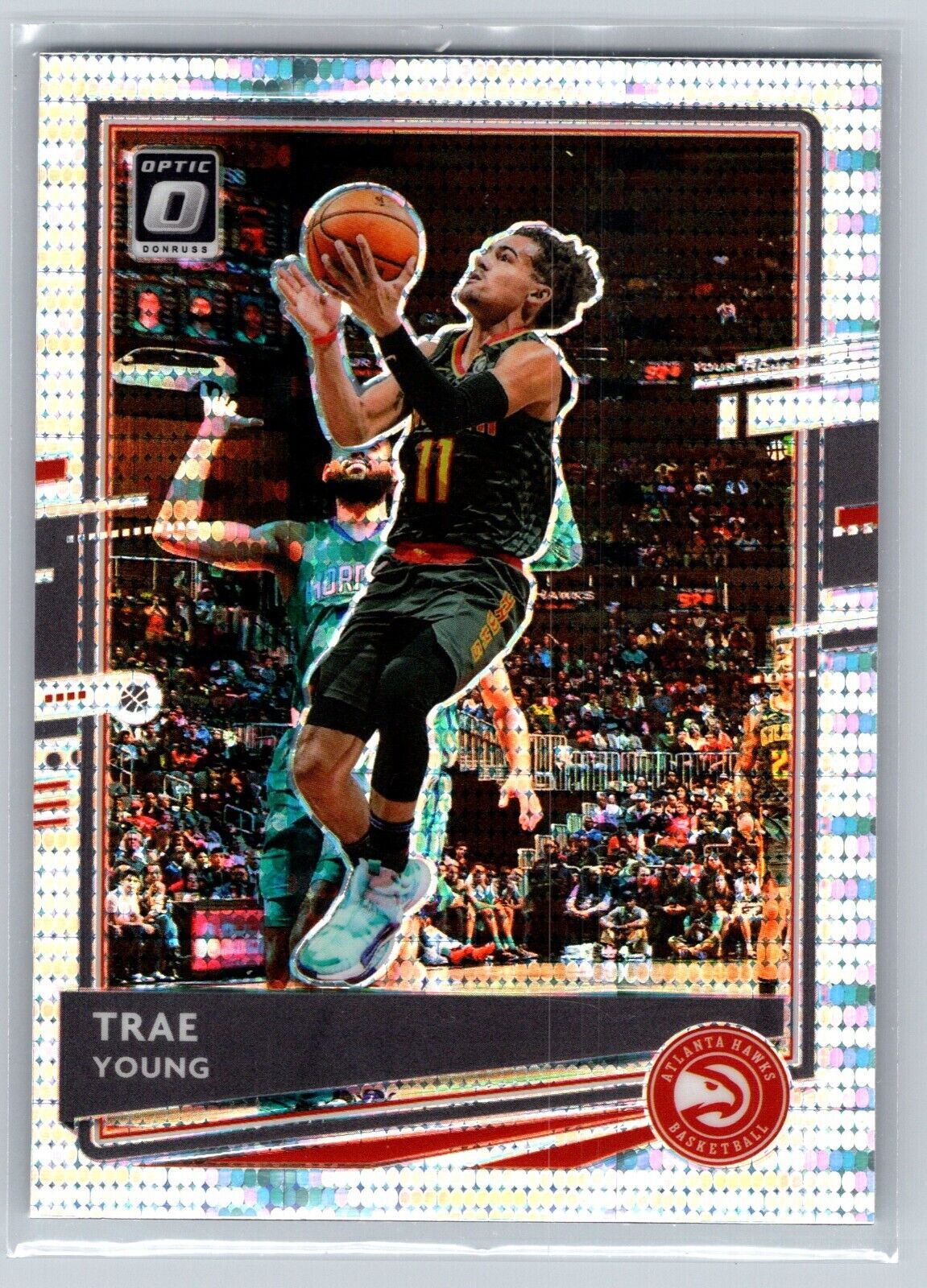 2020-21 Donruss Optic Target Exclusive Trae Young #2 Silver Pulsar Prizm Hawks