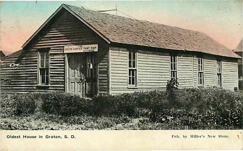 Postcard The Groton Carriage & Paint Shop, Groton, South Dakota - used in 1909