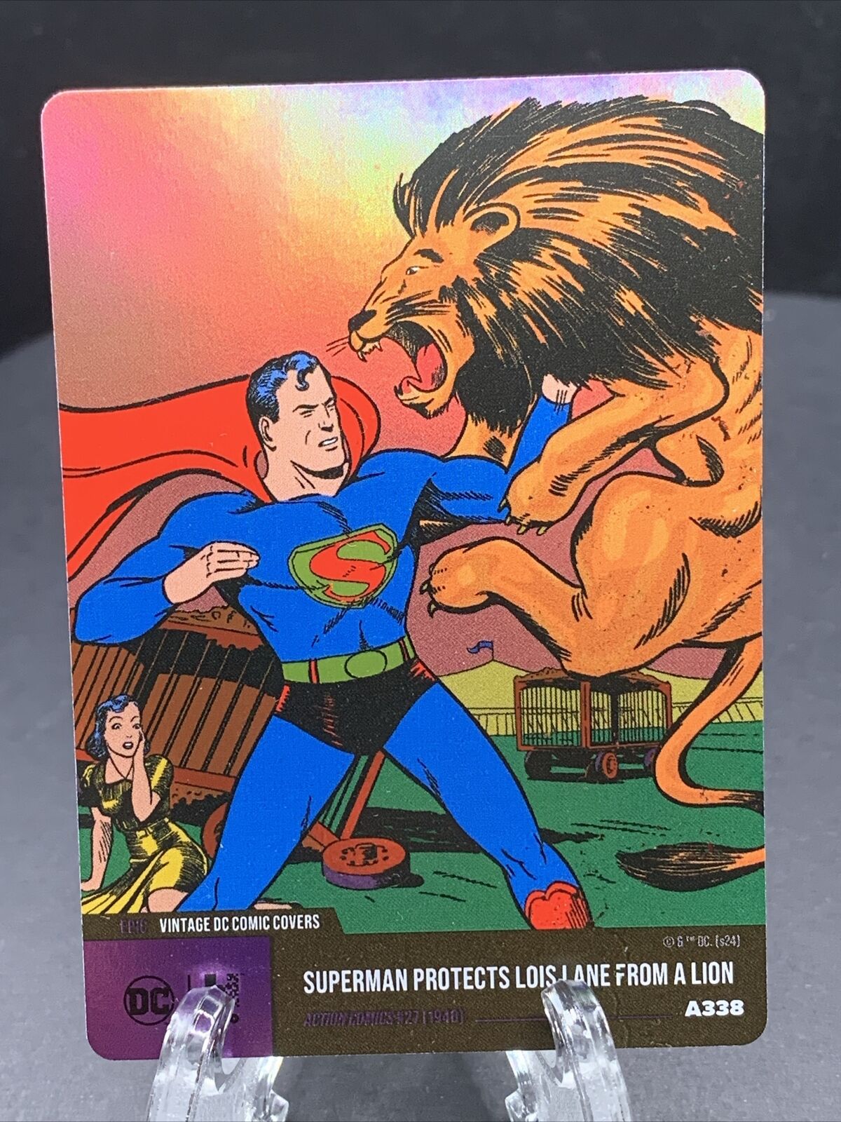Superman Protects Lois Lane DC Hybrid 2023 Vintage Comic Cover Epic Holo #A338