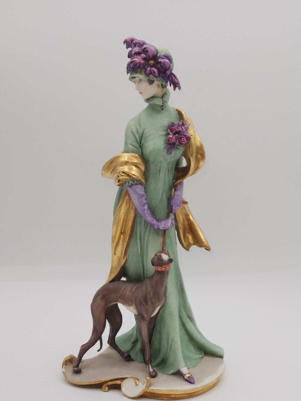 Giuseppe Cappe Capodimonte 1959 Woman With Dog Figurine