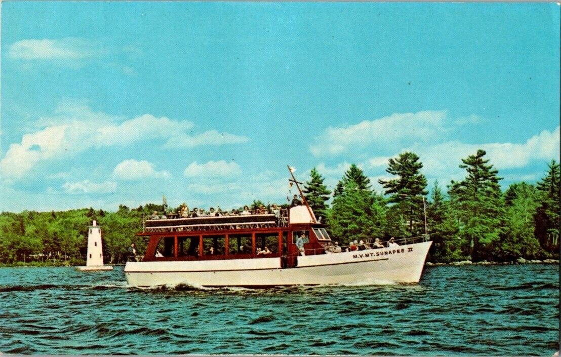 postcard Moonlight Sails Special Charter Trips M. V. MT. Sunapee 11 Schedule A5
