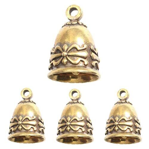 4 Pcs Small Bells Vintage Brass Hanging Bells for Home Decorations Crafts Orname