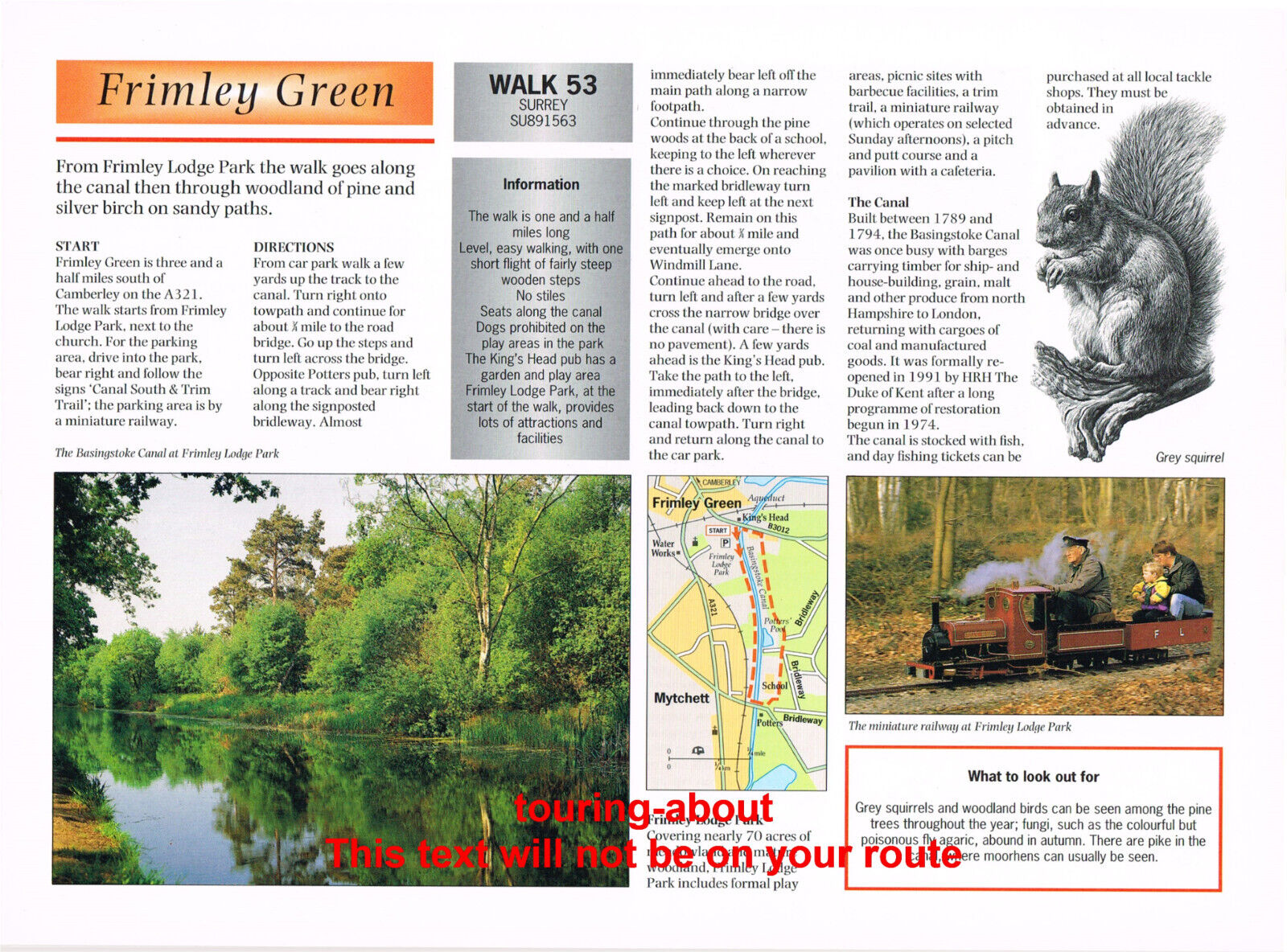 Frimley Green Surrey & River Thames Hurley Berkshire 1994 Walking Routes & Maps
