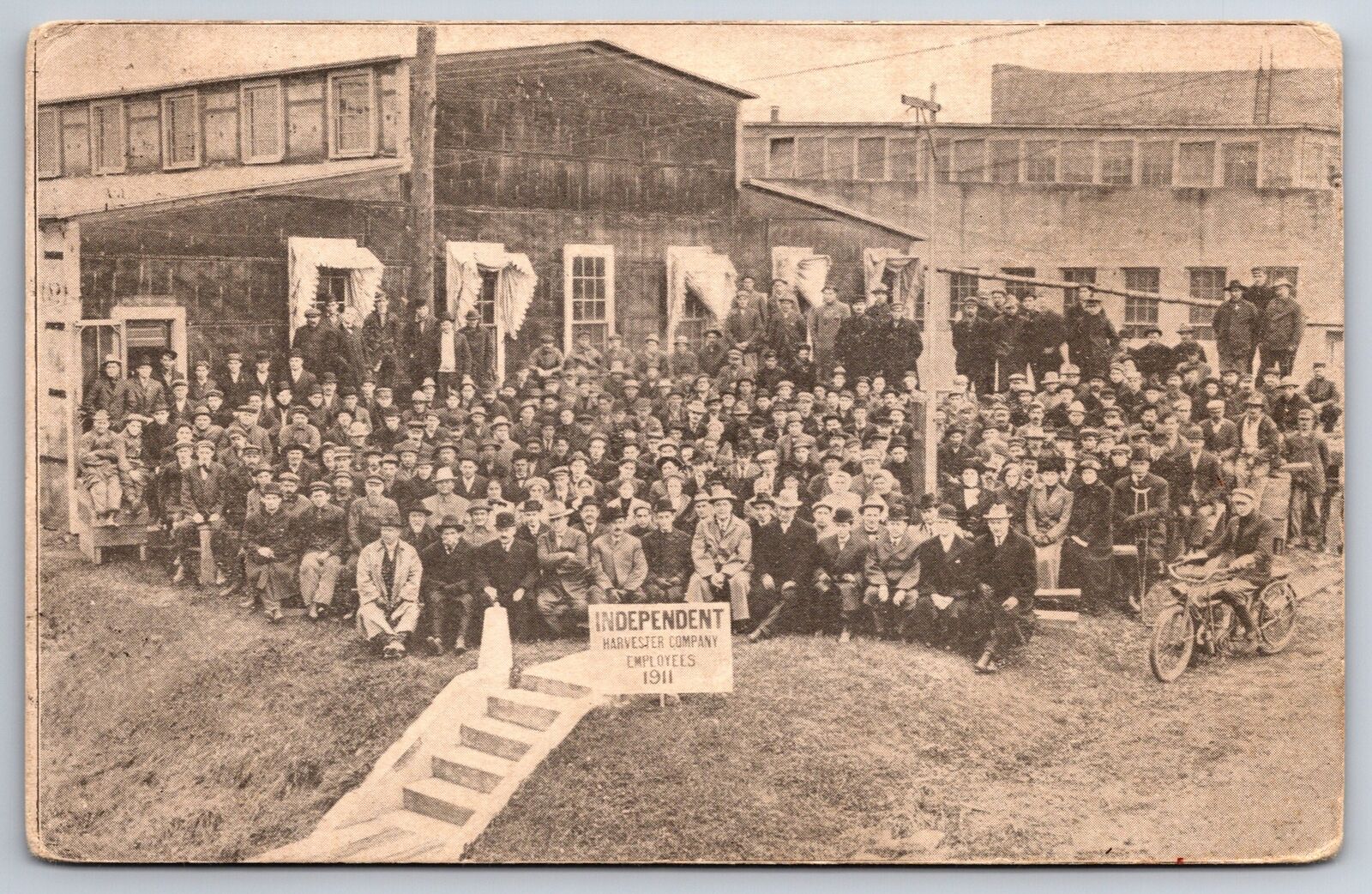 Plano Illinois~Independent Harvester Company EmplyeesGather Outside Factory~1911