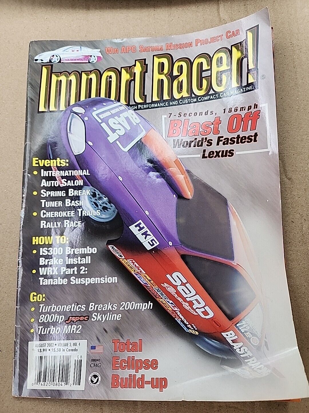 August 2002 IMPORT RACER MAGAZINE, NISSAN , HONDA CIVIC TYPE 