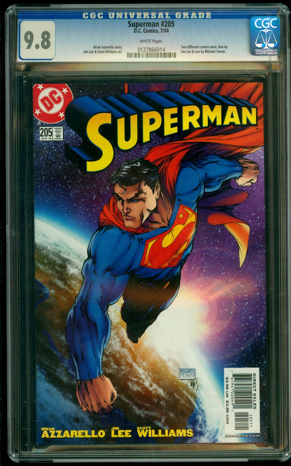 SUPERMAN #205 Michael Turner Variant CGC 9.8 NM/Mint 2004 204 DC Comics