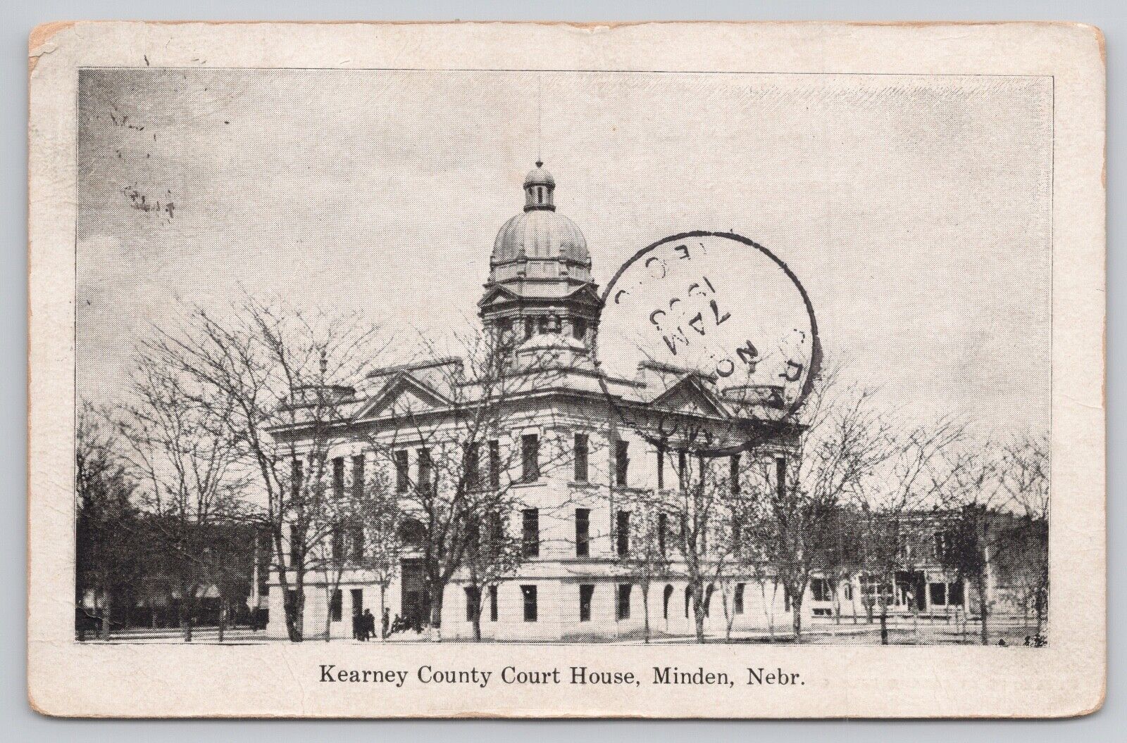 KEARNEY COUNTY COURT HOUSE, MINDEN NEBRASKA, POSTCARD c. 1908