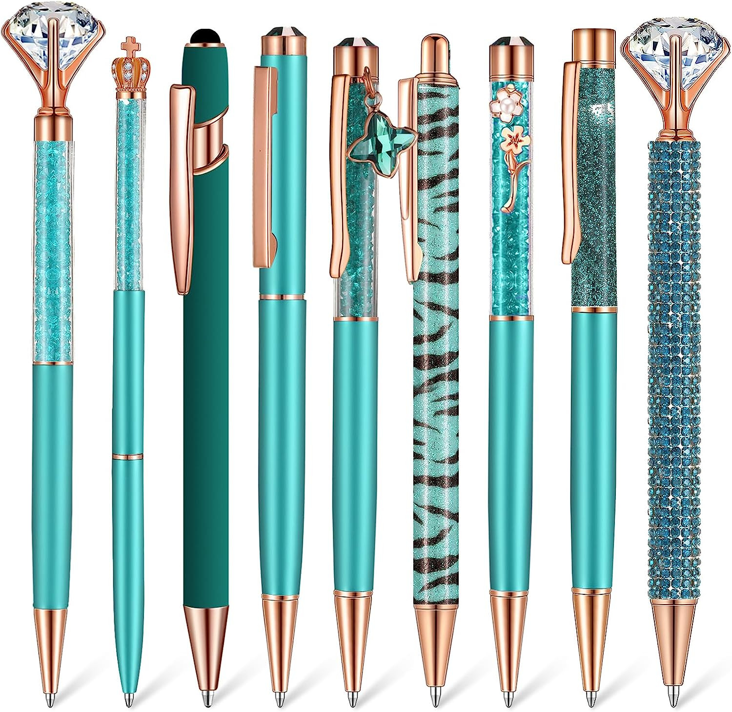 Ink Pens Ballpoint Pens  9 Pcs  Metal Crystal Diamond Pen Glitter Pen 