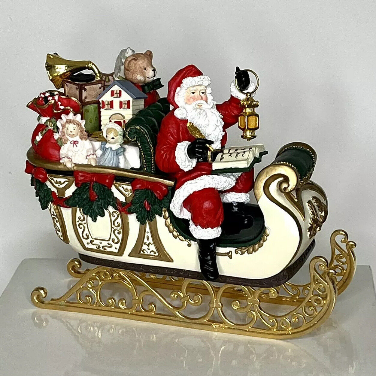 1993 Santa’s Delivery Sleigh Full of Toys Naughty Nice List Visions Of Christmas
