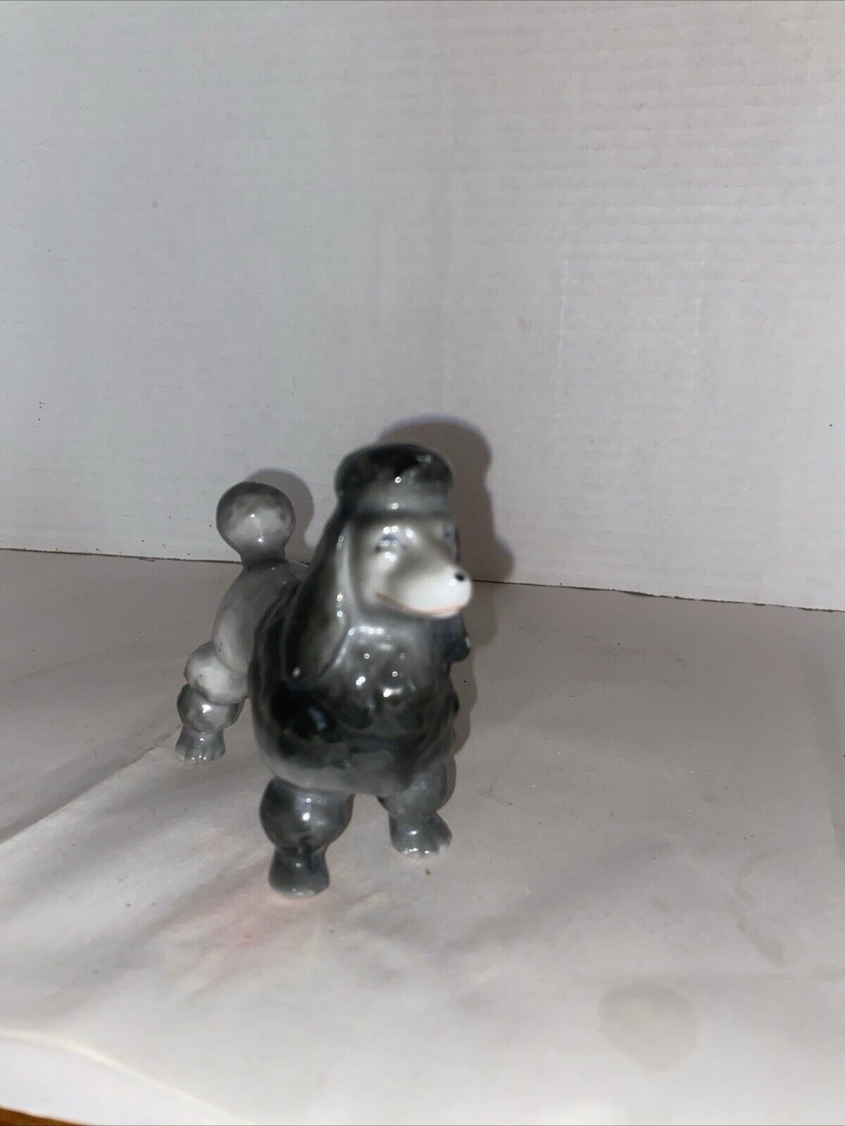 Little Gray Standard Poodle Dog Figurine