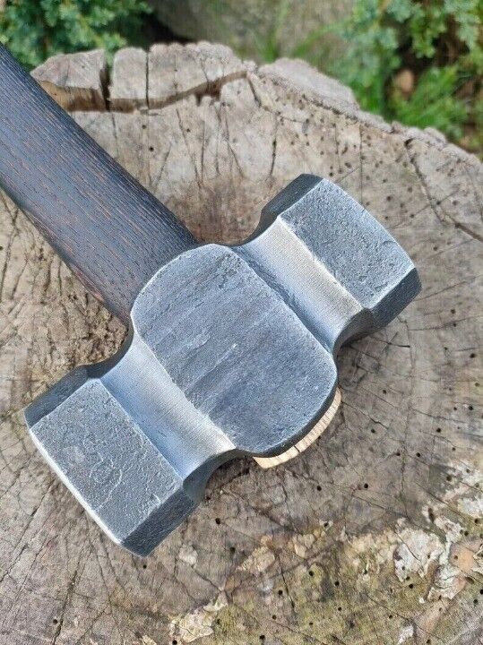 3.5 lbs Blacksmith's Square Circle Rounding Hammer fit With Wooden Handle