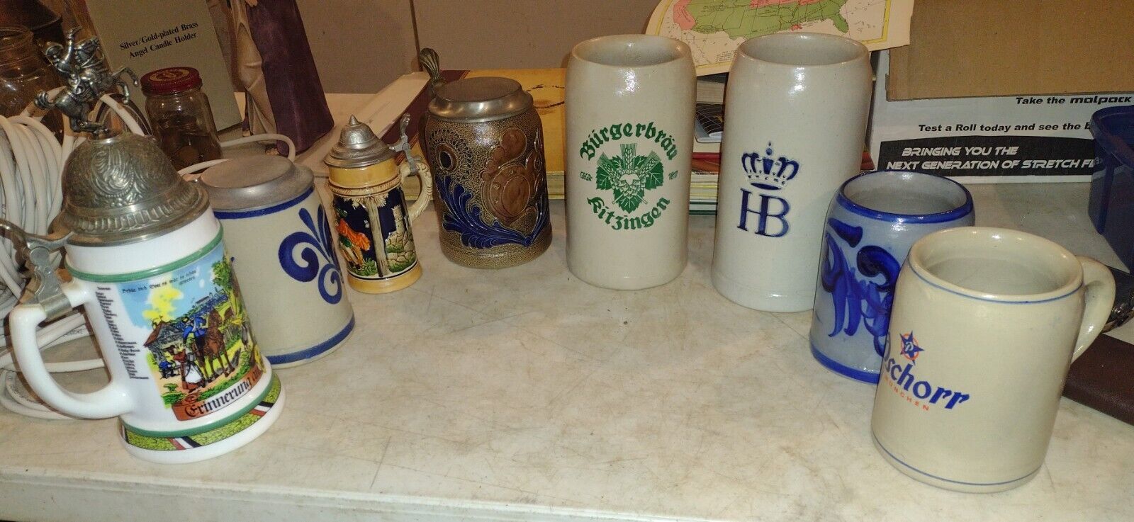 German Beer Steins And Mugs, 8 Total
