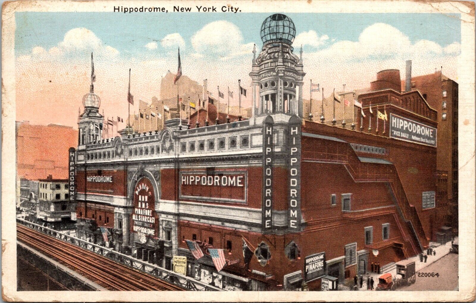 POSTCARD THE HIPPODROME NEW YORK CITY 