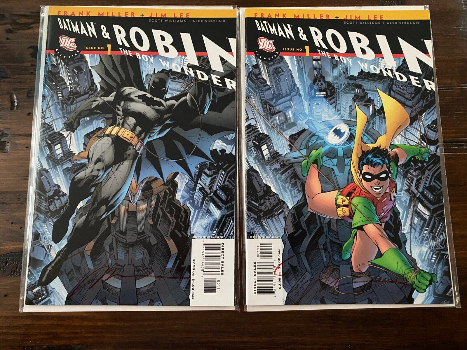 ALL-STAR BATMAN and ROBIN #1 Both Variants 9.4 SIGNED by JIM LEE w/ COA\'S
