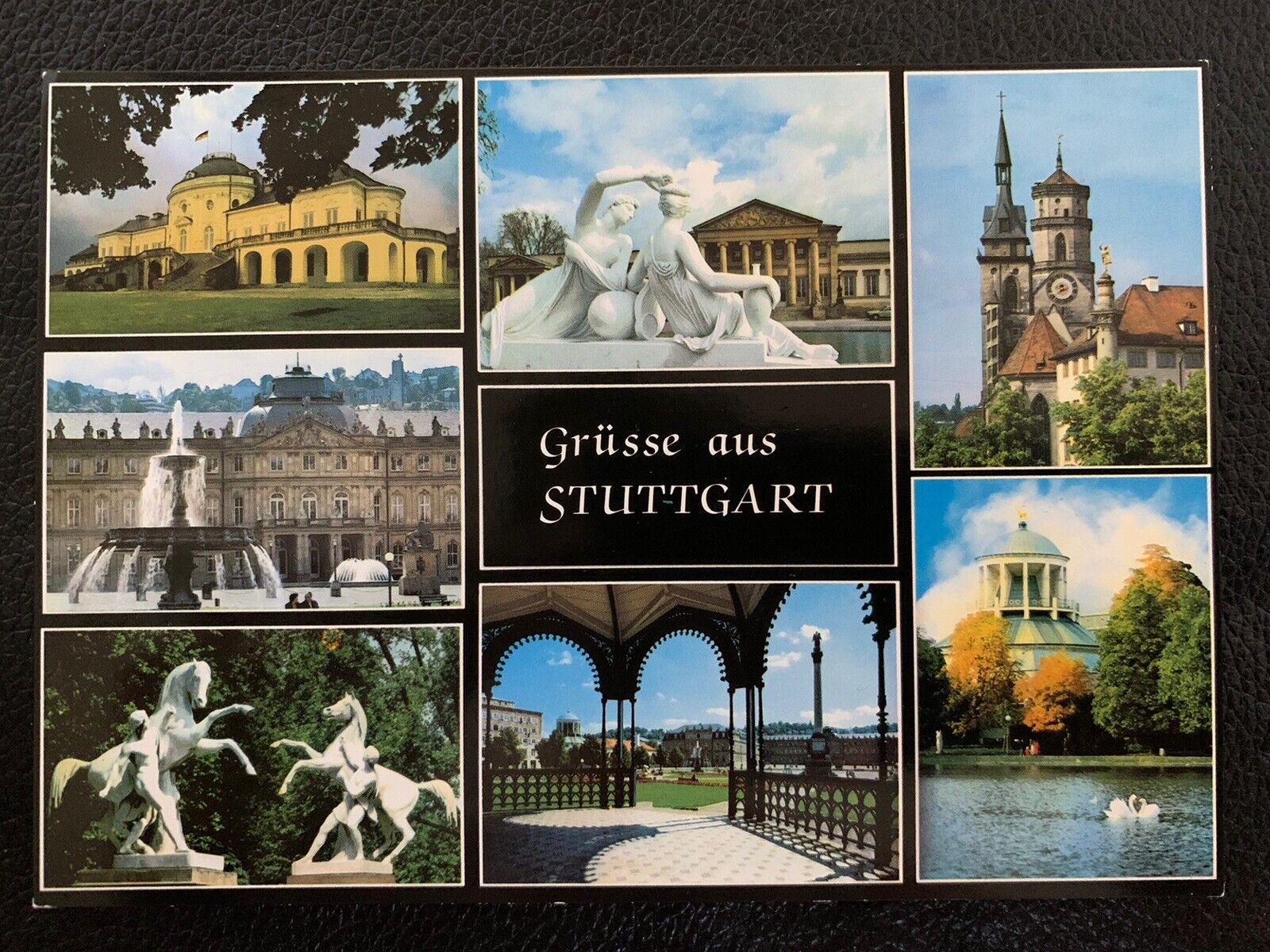 Grusse aus Stuttgart Germany Multi-view Color Postcard 1980s