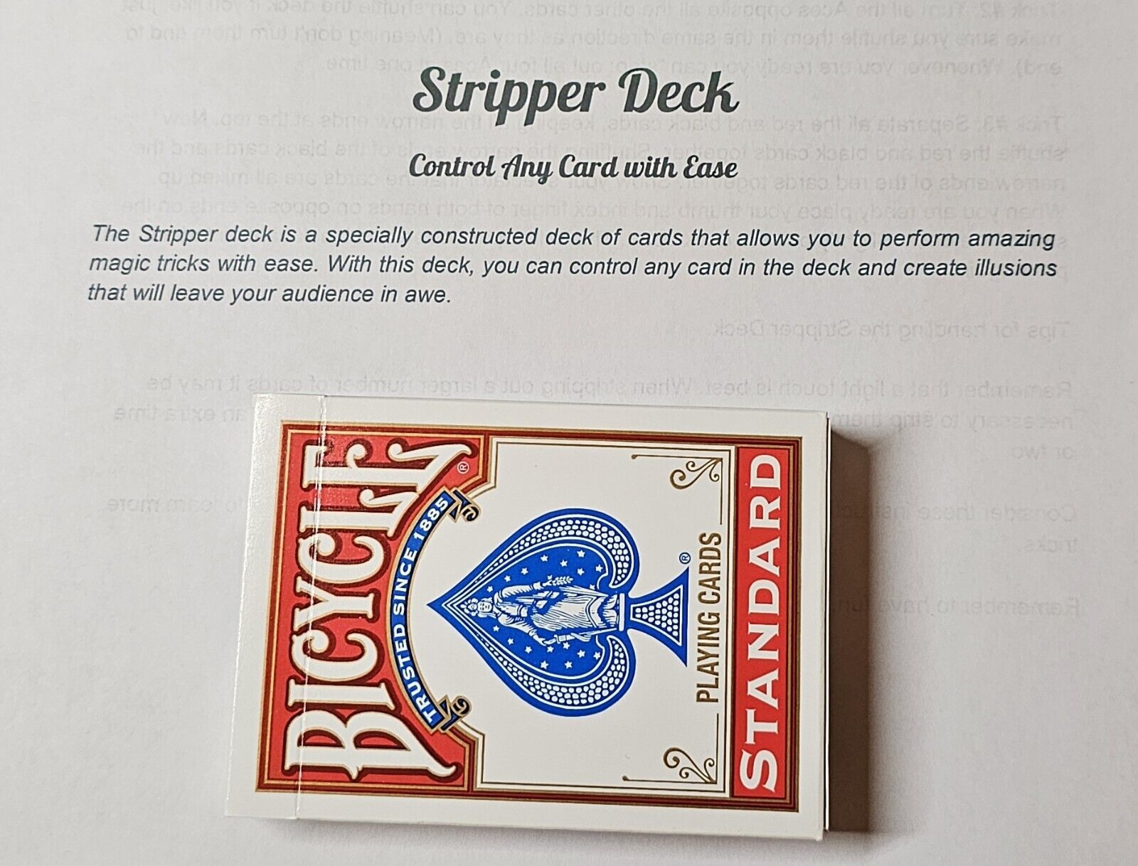 Bicycle Red Back Stripper Deck