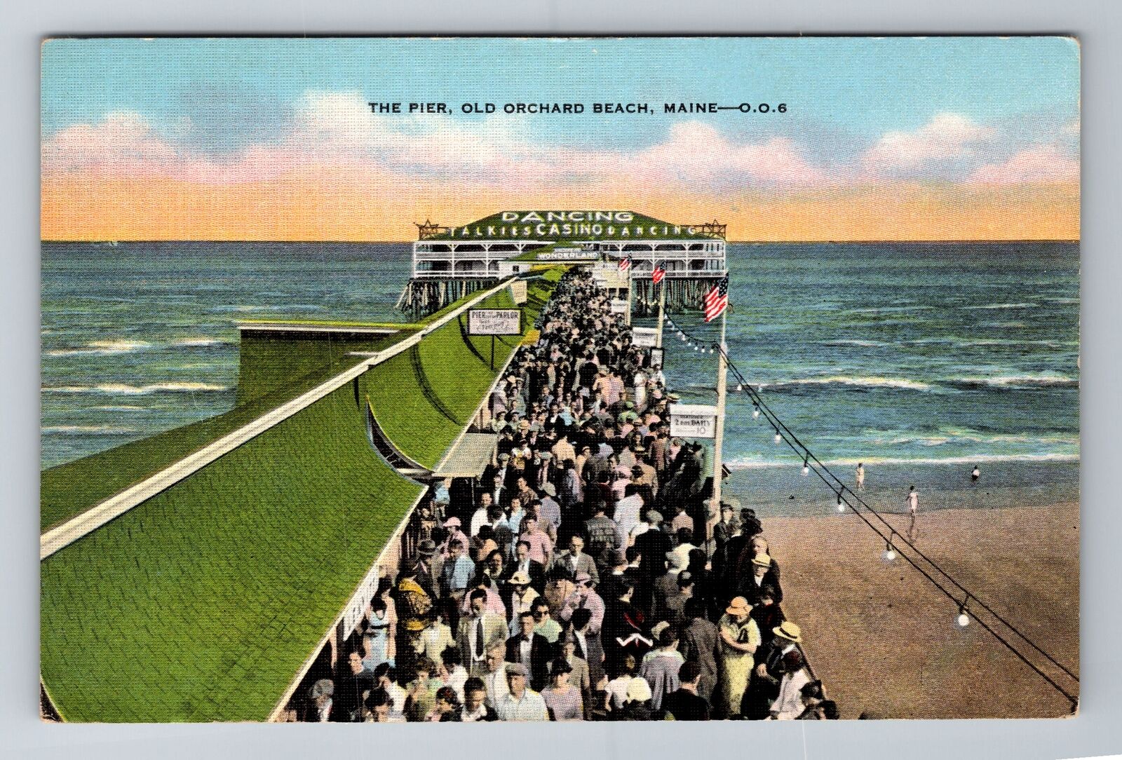 Old Orchard Beach ME-Maine, The Pier, Antique Vintage Souvenir Postcard