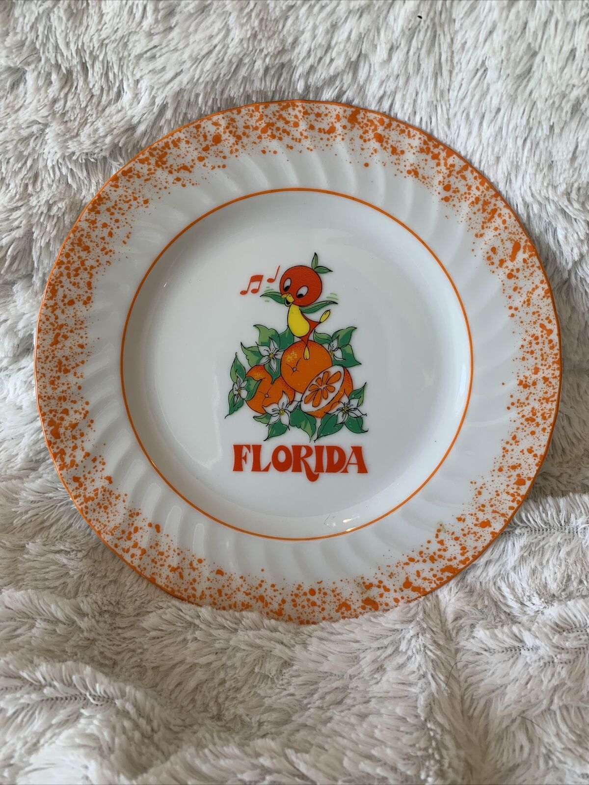 1980 Vintage Disney Bird Plate Florida Orange 9” Rare