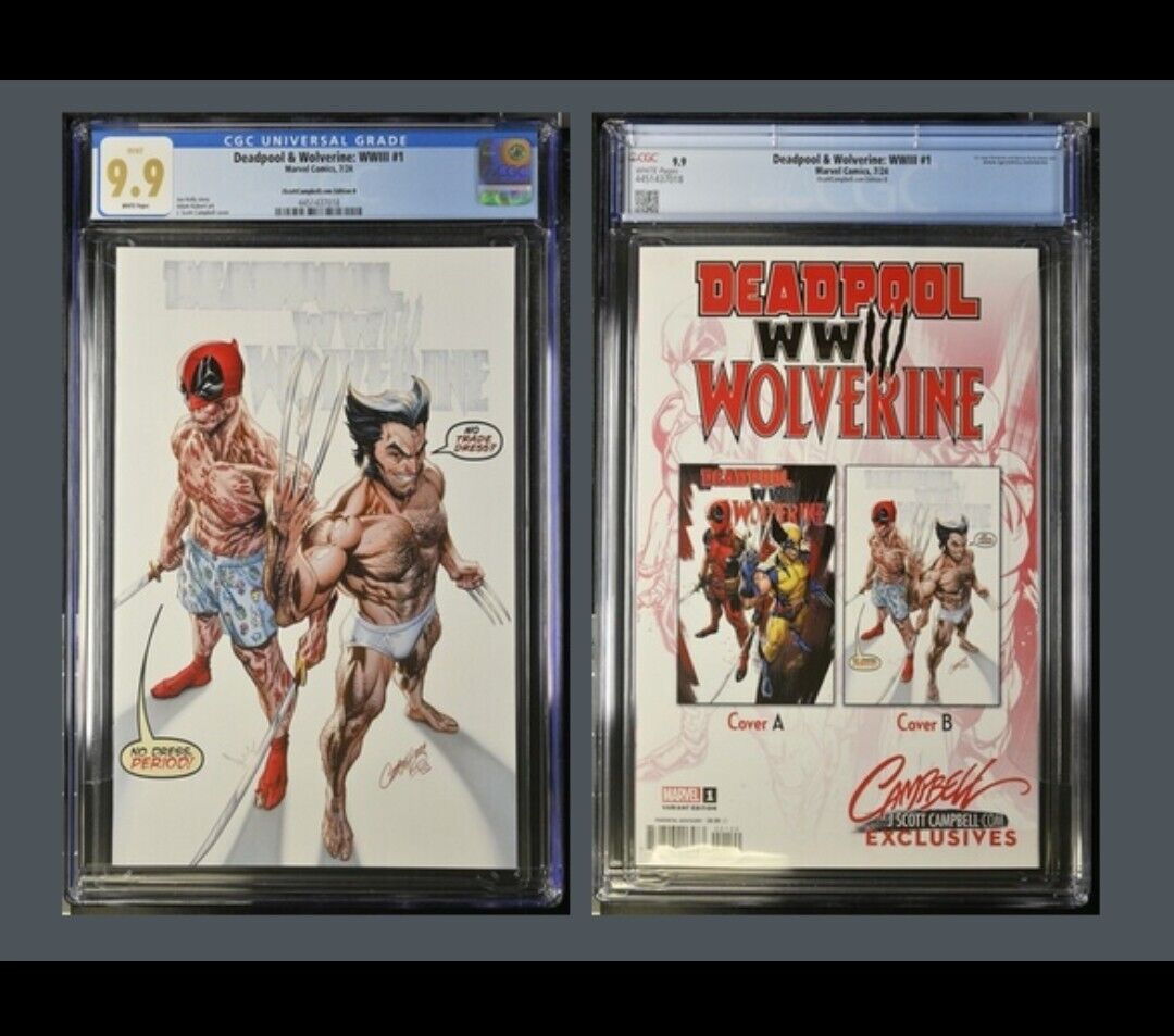 Deadpool Wolverine WWIII #1 CGC 9.9 Mint Grade J Scott Campbell \'Virgin\' Variant