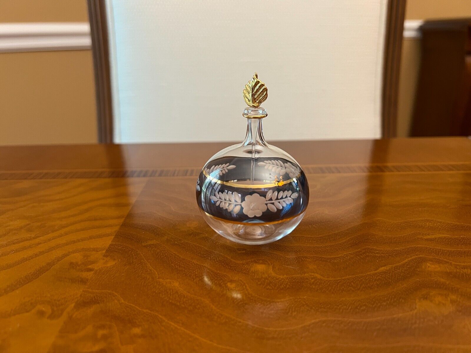 Genuine Murano Glass Perfume Bottle with Stopper/Applique