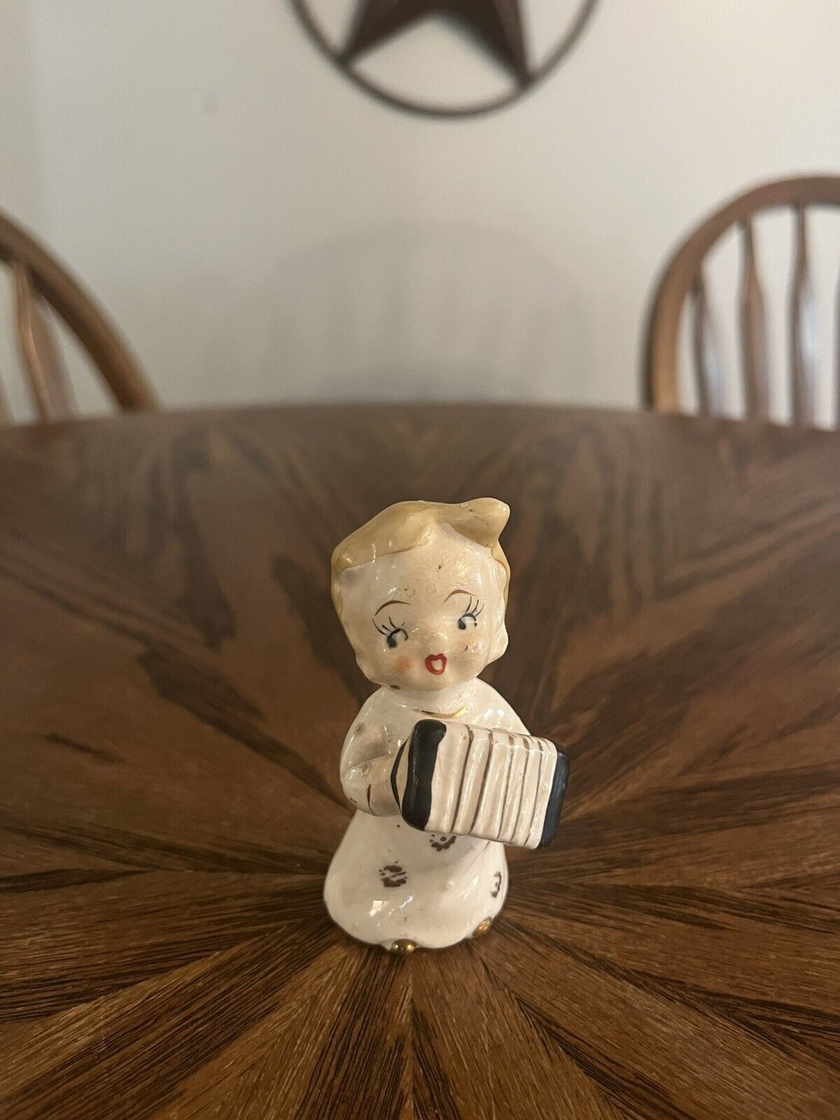 Gorgeous BOY playing Accordion Figurine cute Vintage