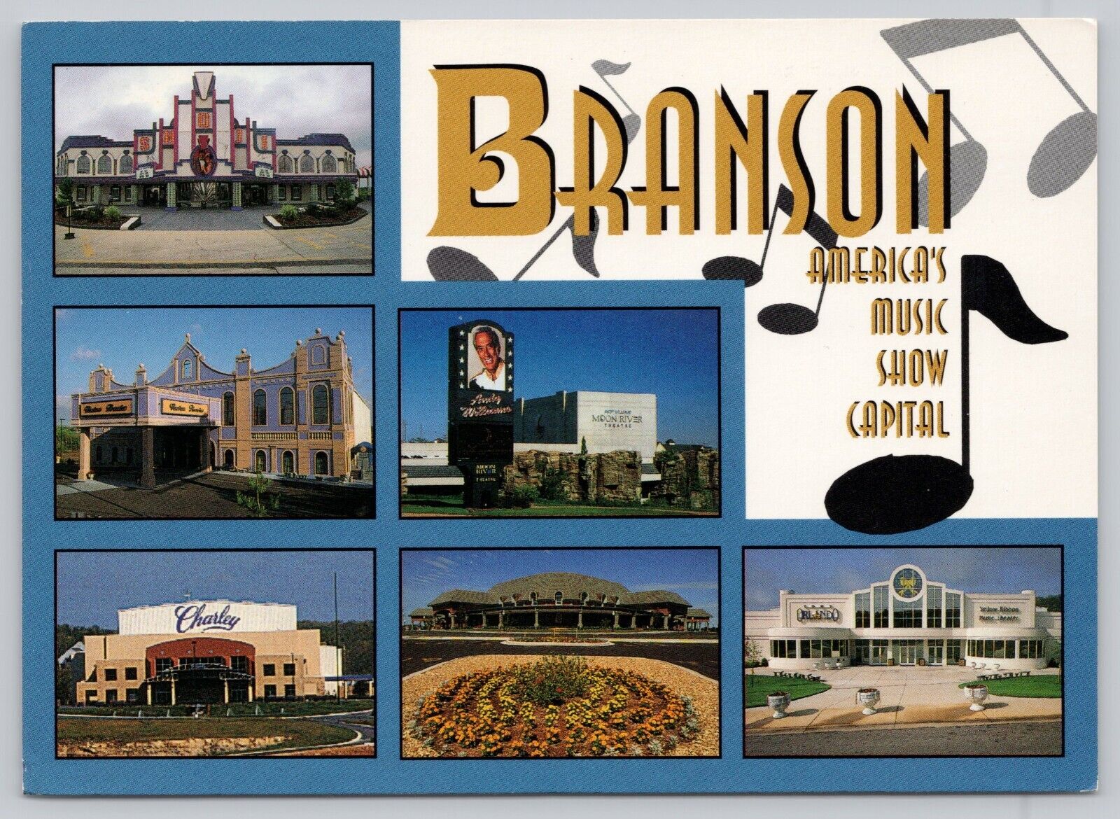 Branson, America\'s Music Show Capitol, Branson MO Missouri Multiview Postcard