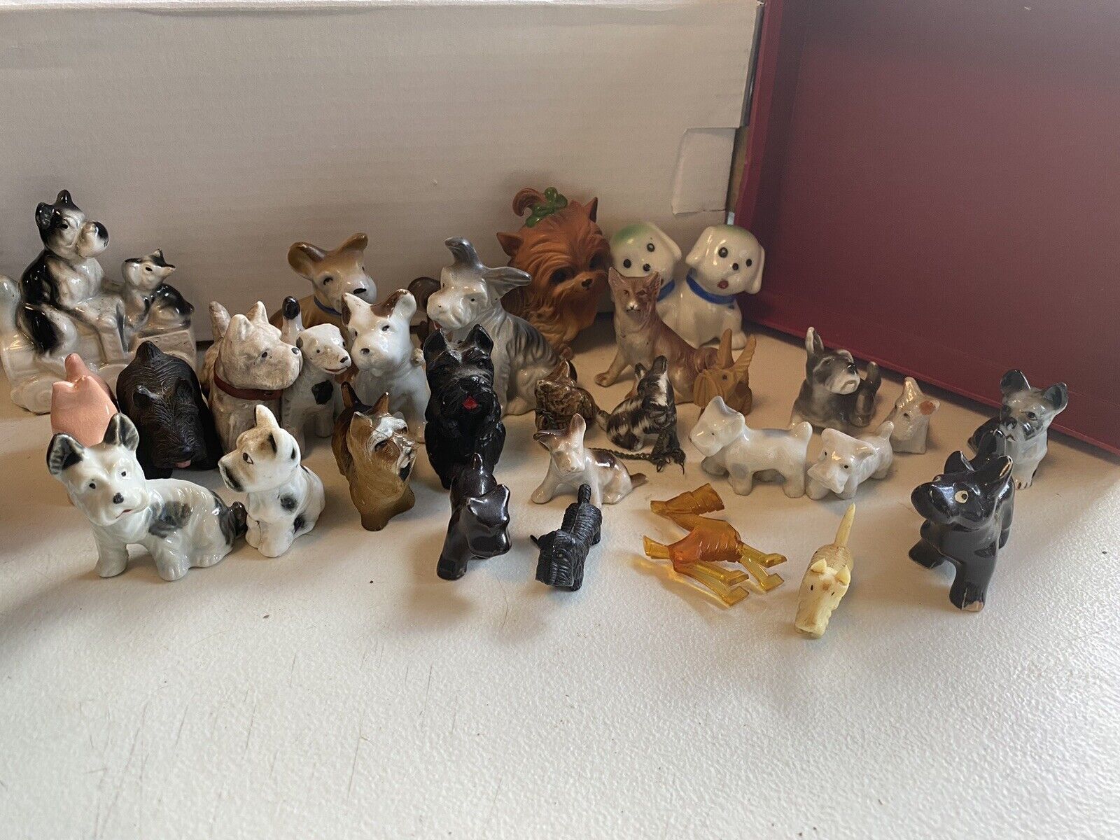 Vintage Antique Terrier Dog Figurine Lot, 28 Pieces