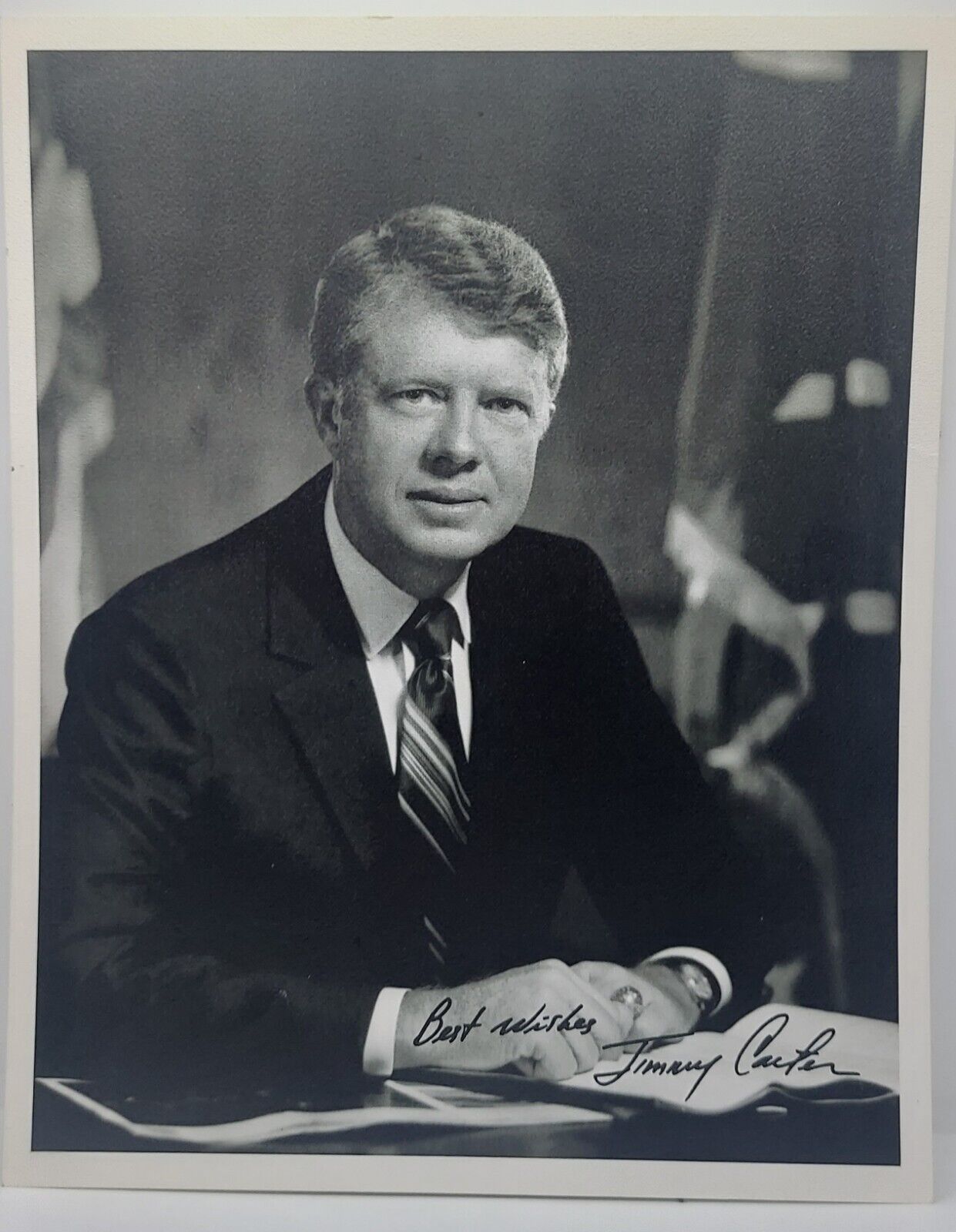 Vintage Jimmy Carter Signed 8x10 Vintage Governor Photo Full Signature
