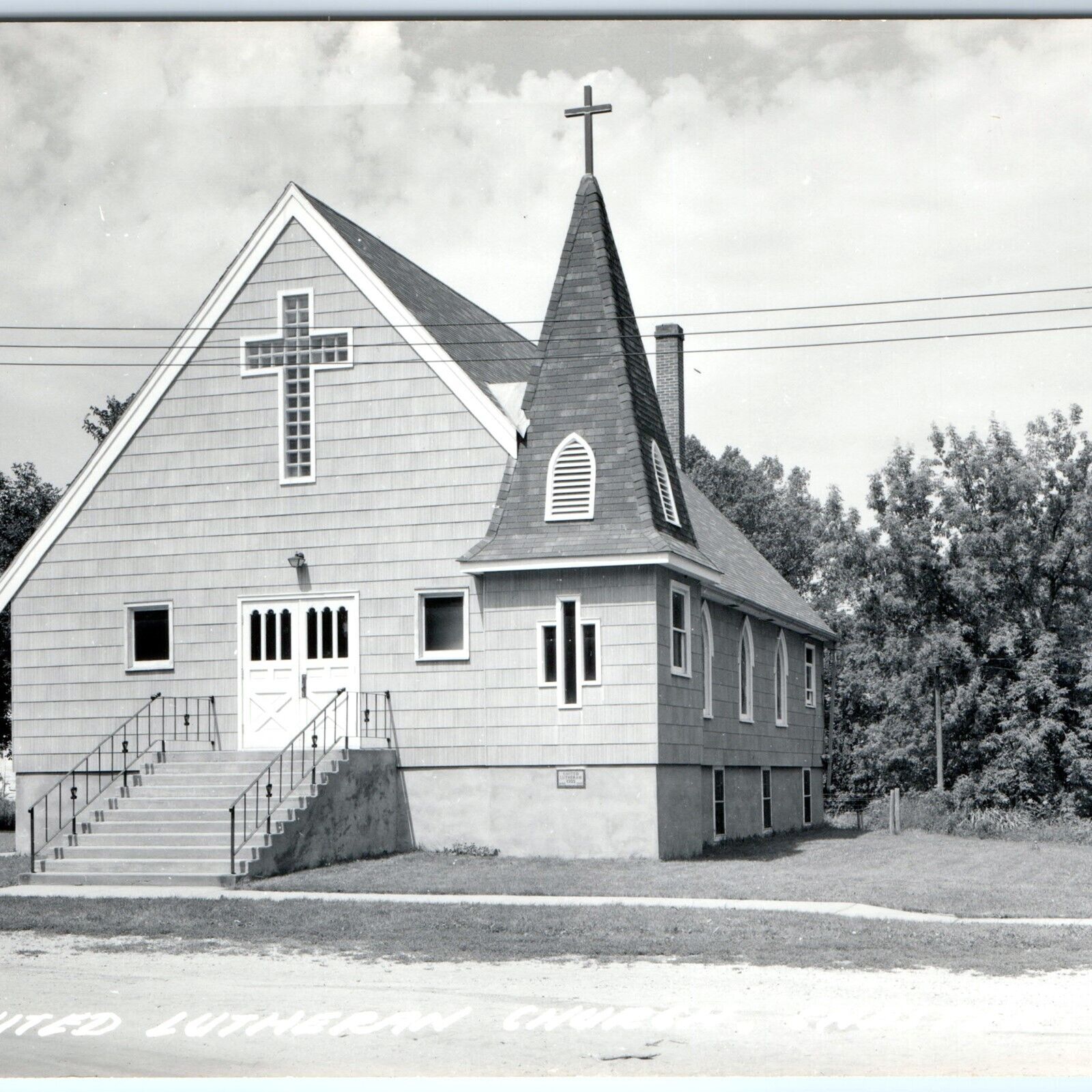 c1950s Chester, IA RPPC United Lutheran Church Chapel Real Photo Postcard A105