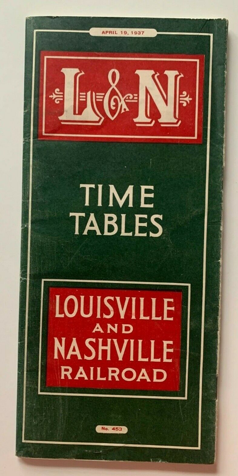 Vintage 1937 L&N Louisville and Nashville Railroad RR Timetable train brochure 