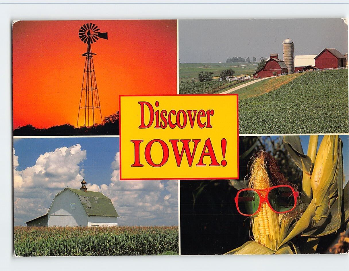 Postcard Discover Iowa USA