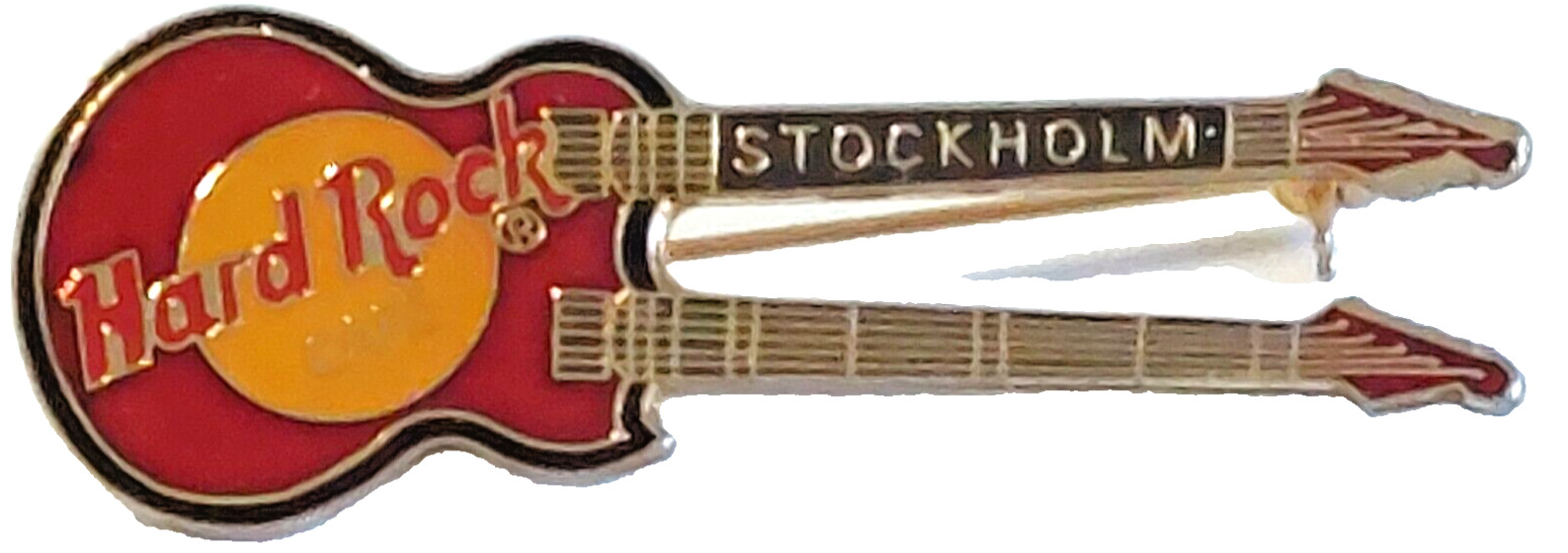 Hard Rock Cafe Stockholm Double Head Guitar Pin (107)