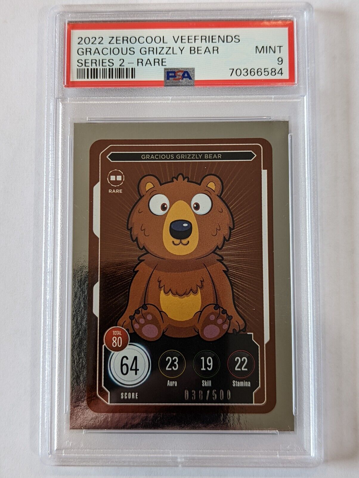 Gracious Grizzly Bear VeeFriends Compete Collect Series 2 Rare /500 PSA 9 Mint