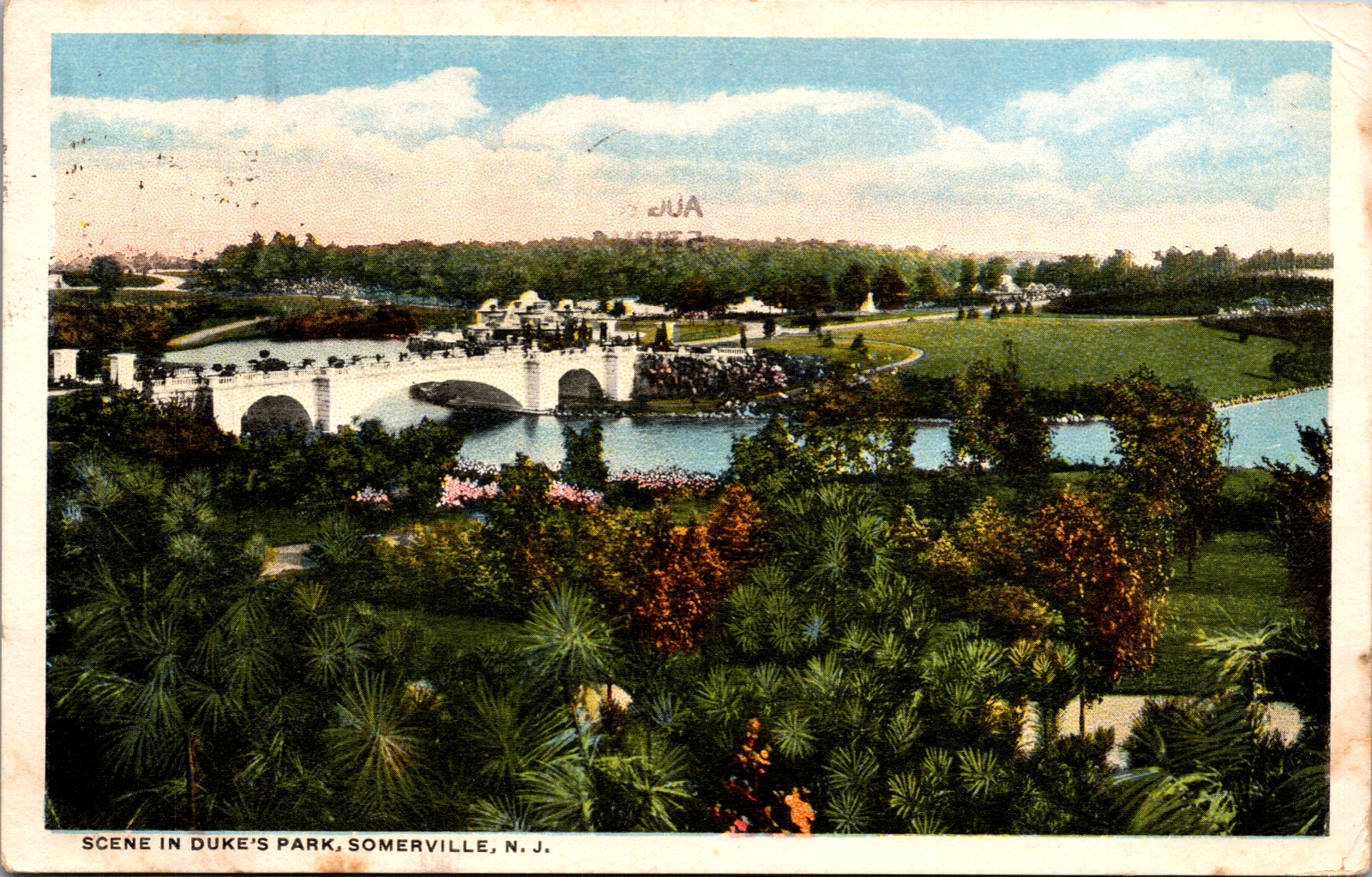 Vintage C. 1920\'s Scene in Duke\'s Park Sumerville New Jersey NJ Postcard