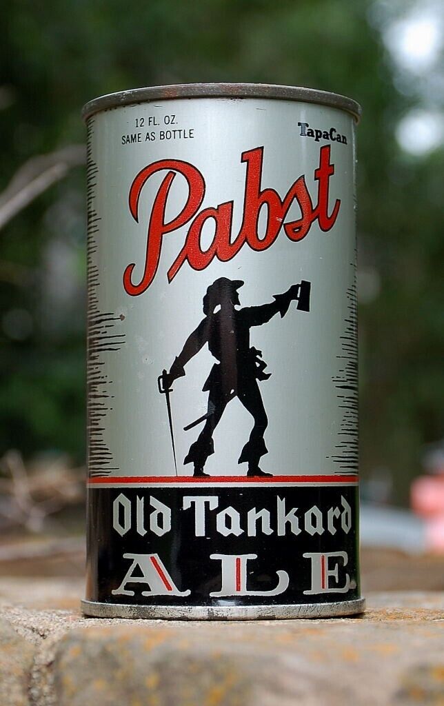 EXCEPTIONAL 1937 PABST OLD TANKARD ALE FLAT TOP CAN W/NY, NY DISTR. LID