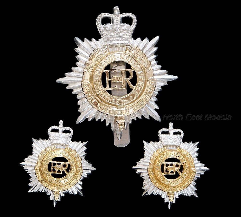 RCT Royal Corps of Transport Staybrite Cap and Collar Badges