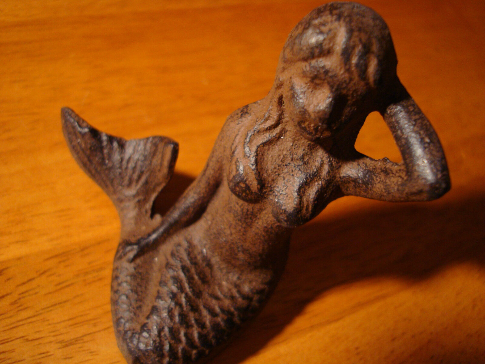 Rustic Cast Iron Nautical Mermaid Figurine Statue Tropical Beach Home Decor New