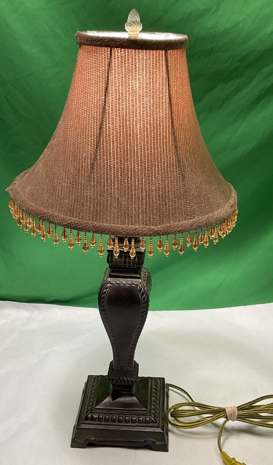 Vintage Berman Footed Table Lamp. 24” Tall - With Shade Lamp.