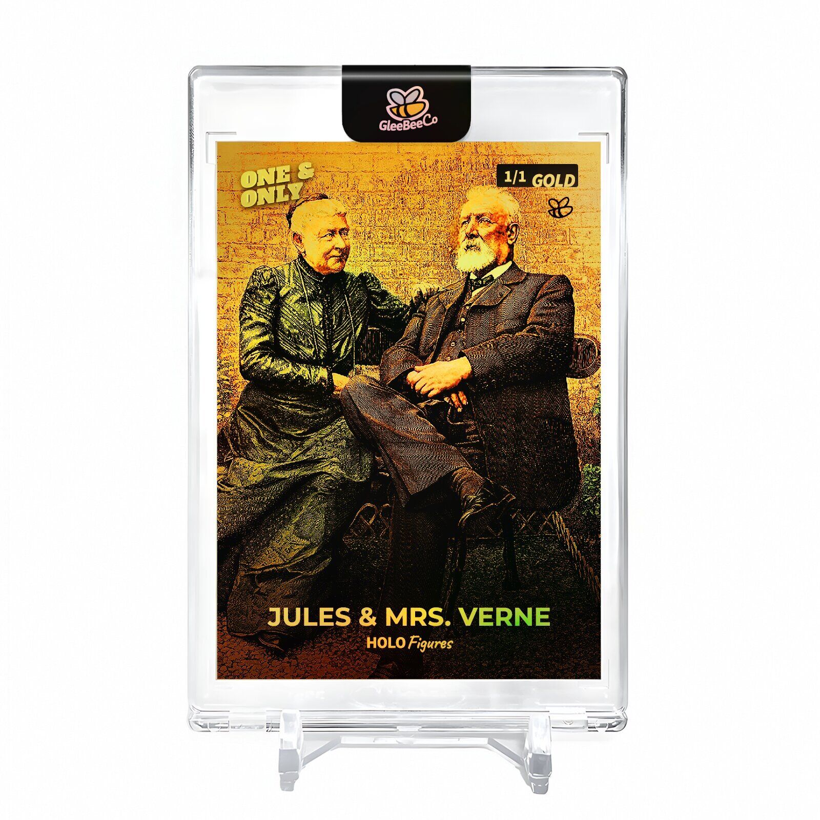 JULES VERNE & MRS. VERNE 1905 Card 2023 GleeBeeCo #JL19-G Encased Holo GOLD 1/1