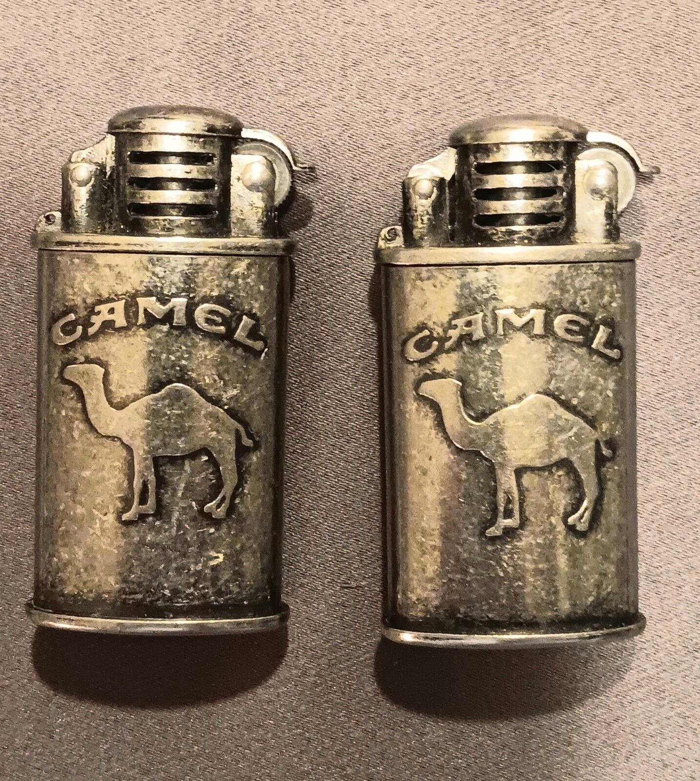 Vintage Lot Of 2 Camel Pat No 96 25535.5 Refillable Lighter\'s 