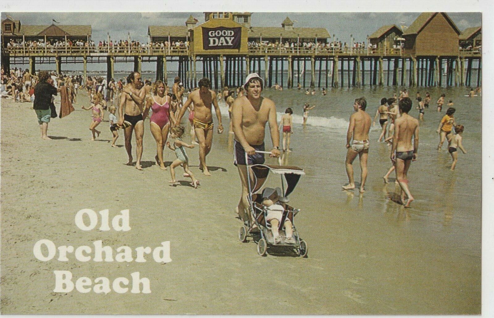 Old Orchard Beach, ME, Beach View Postcard