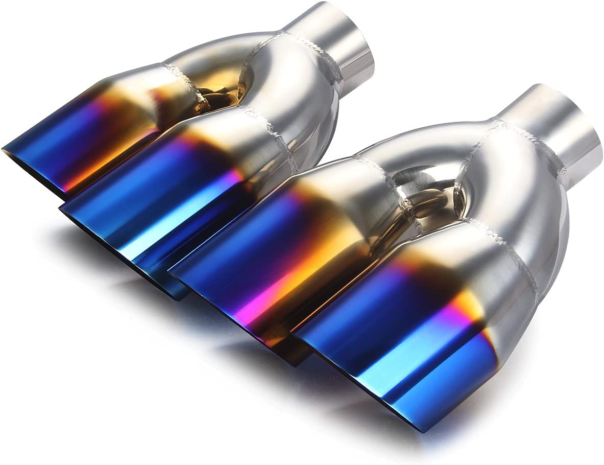 Dual Exhaust Tip 2.25 Inch Inlet 3.5 Inch Outlet Universal Car Stainless Steel A
