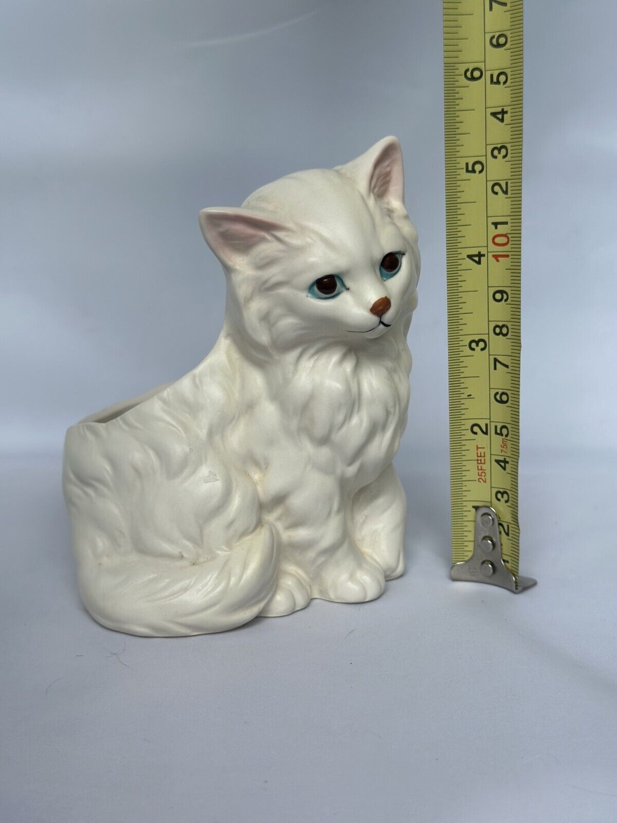 Vintage Napcoware Longhaired Persian White Kitten Figurine Planter