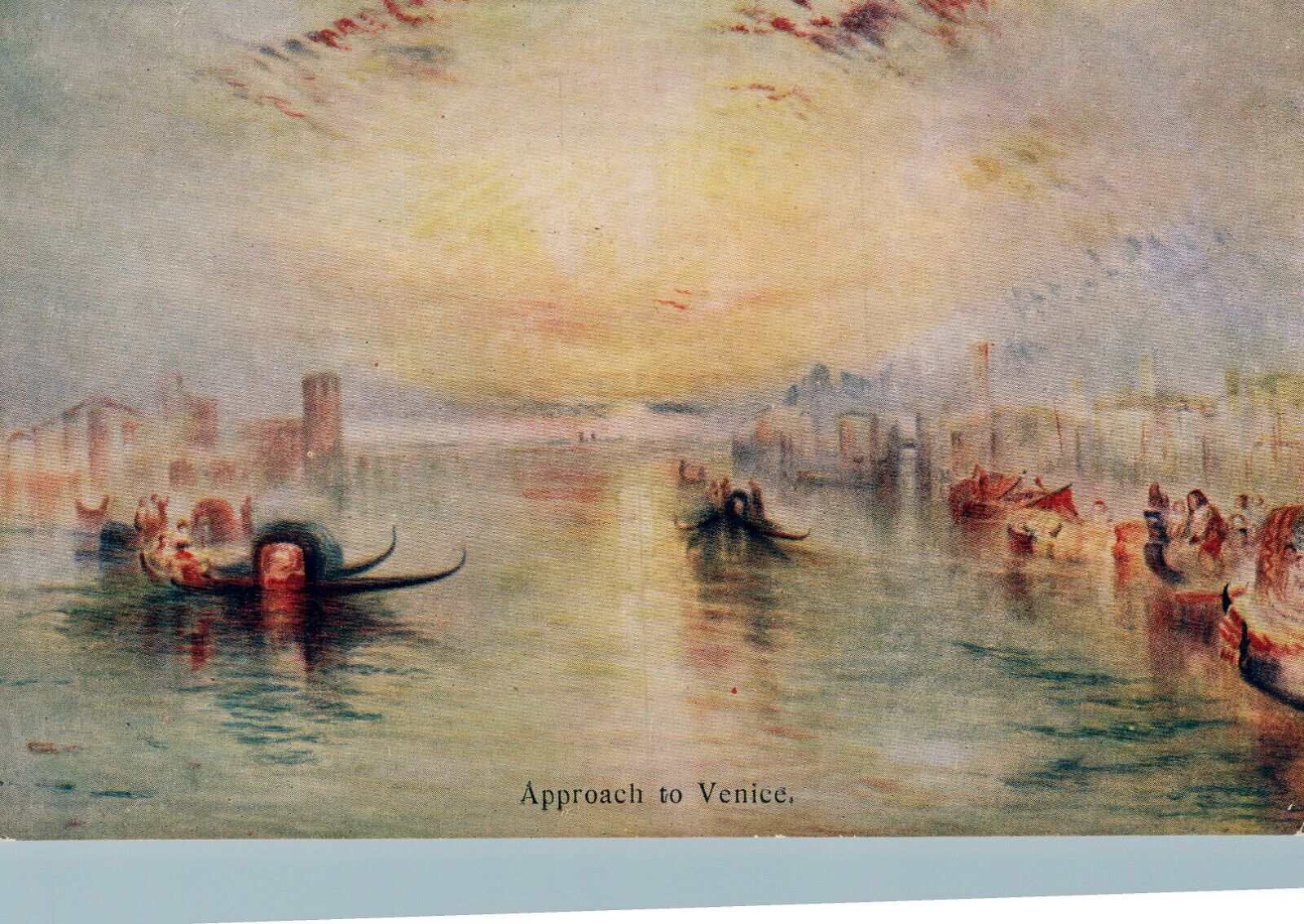 Approach to Venice, Italy. Unposted Art Postcard