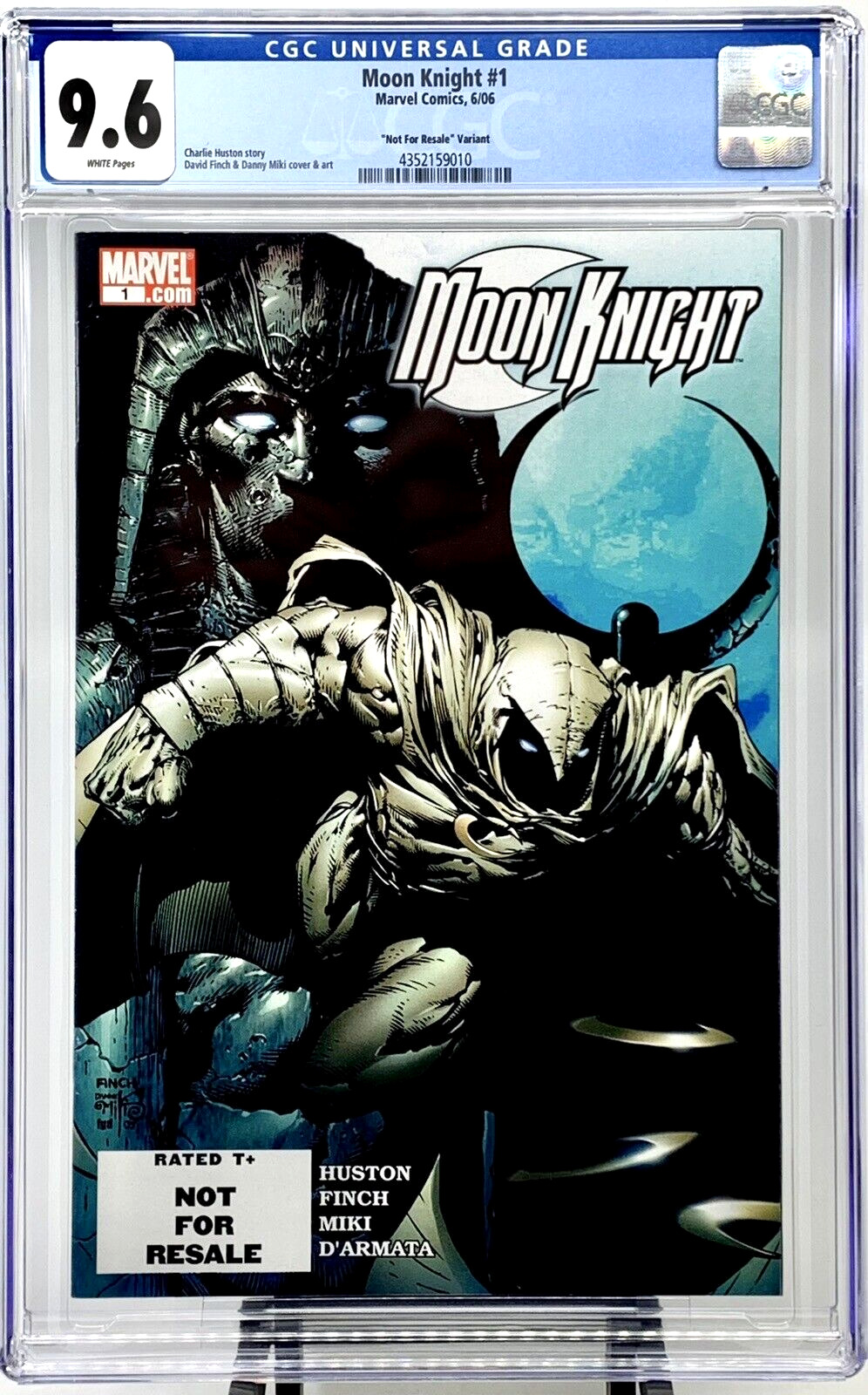 Rare NOT FOR RESALE Promo Variant MOON KNIGHT #1 CGC 9.6 WHITE PAGES Comic 2006