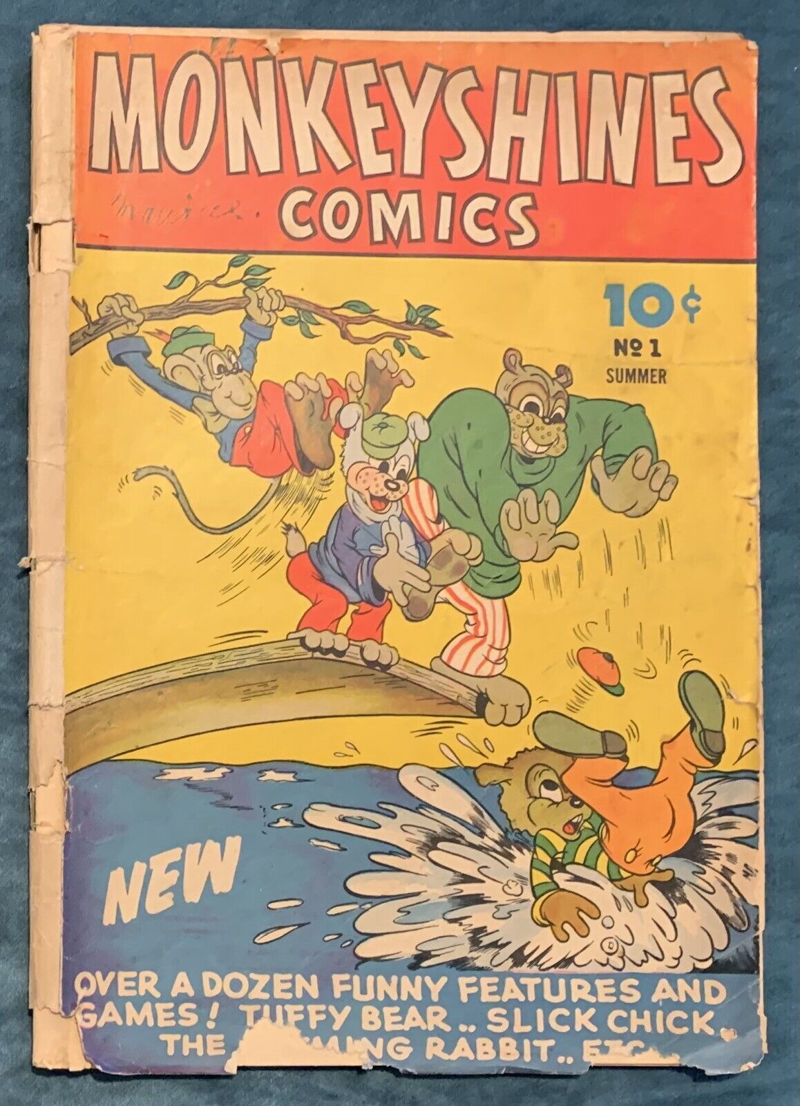 Monkeyshines Comics #1  Summer 1944  Cover Detached &  Missing Part Of Last Page
