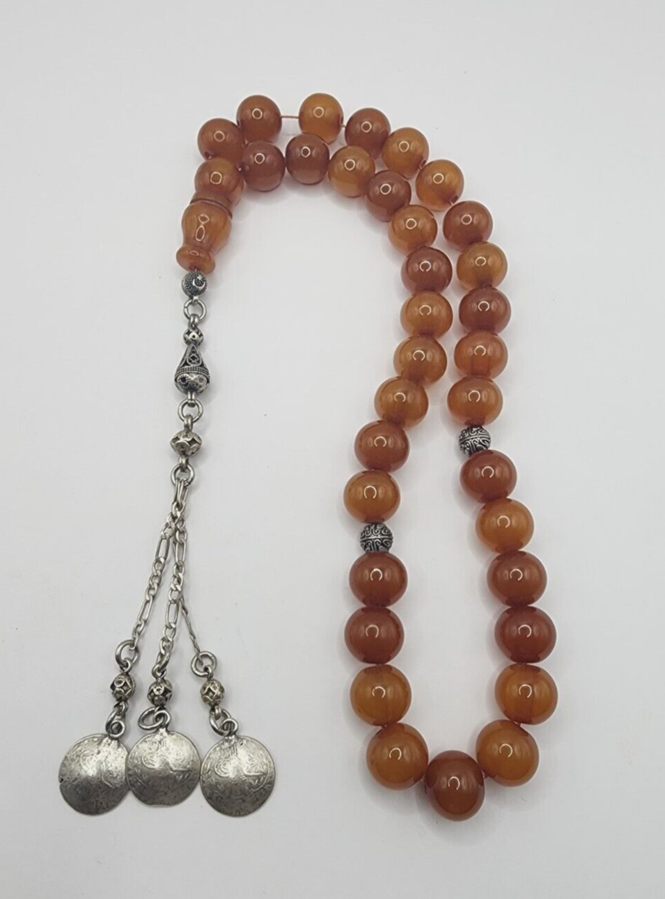 Antique Rosary German Fatoran Miscky Baltic Islamic 33 Prayer Beads Original