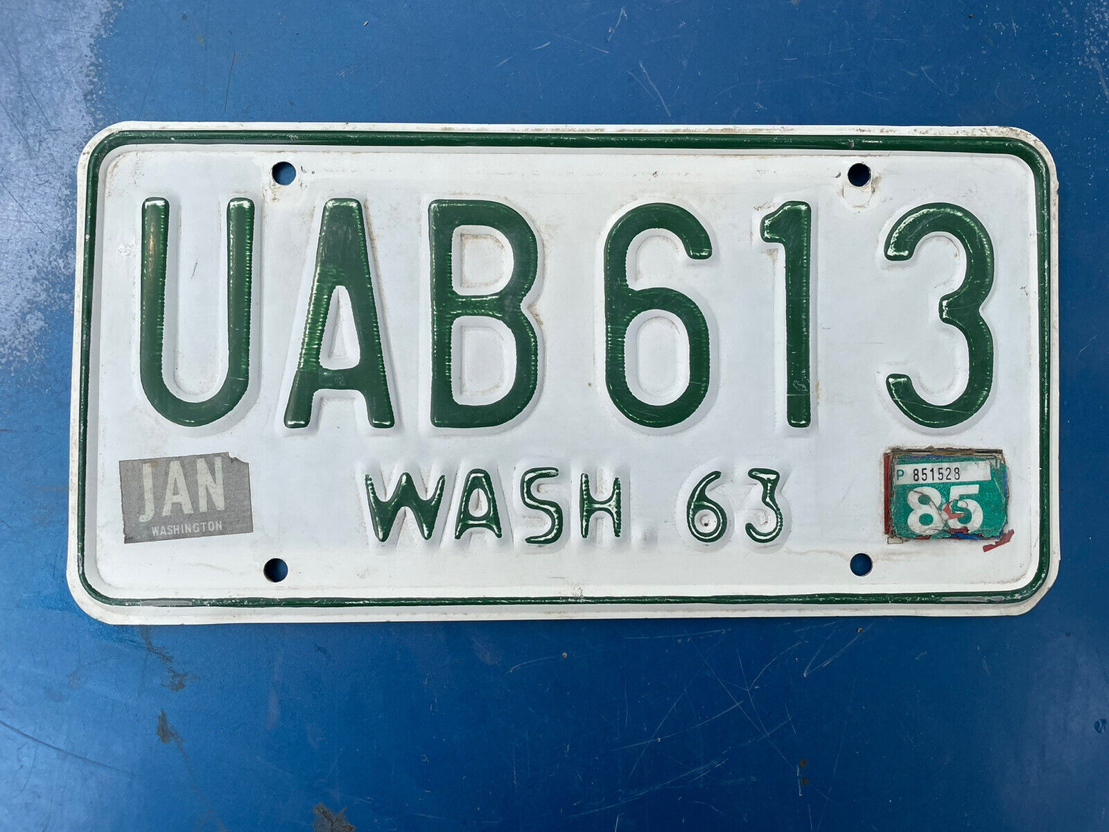 1963-1964 WASHINGTON License Plate - WA #UAB-613