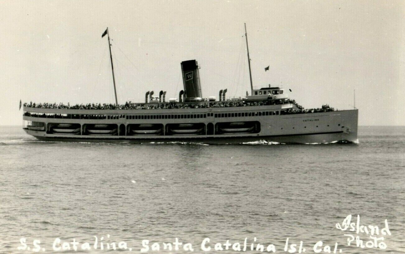 c1940\'s S.S. Santa Catalina Island Ship California CA RPPC Photo Postcard